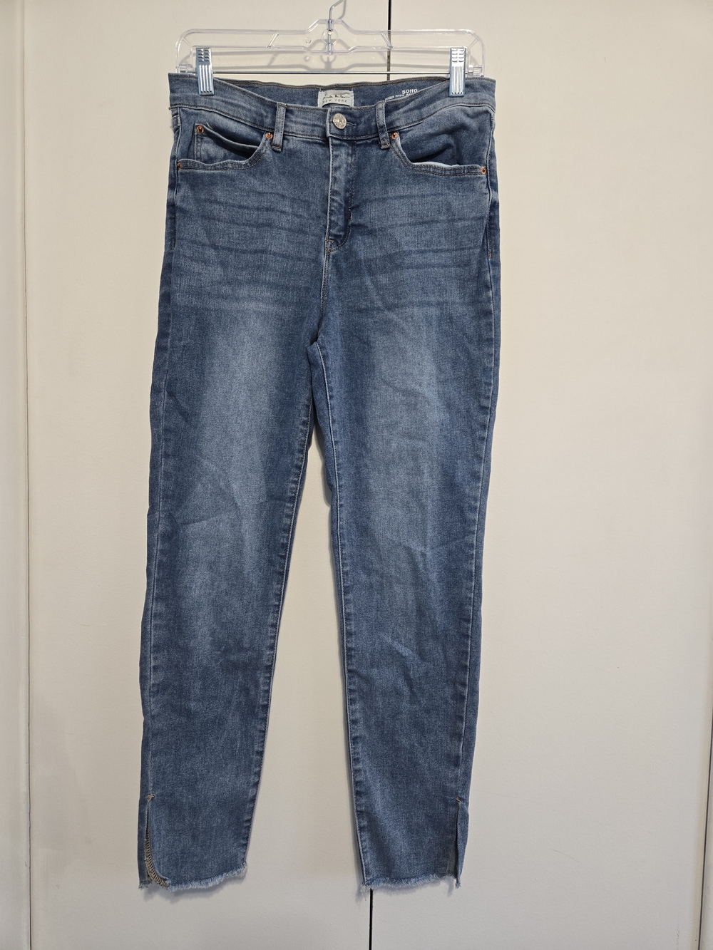 Nicole Miller SOHO High Rise Ankle Skinny Jeans 8 Raw Hem 27" Stretch